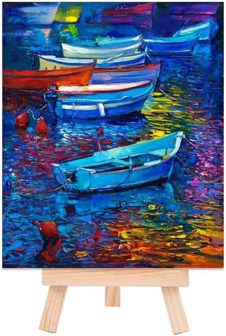 س. نمط مميز 12 قطعة [صغير 6 بوصة] حامل خشبي للعرض المكتبي حامل حامل للوحات والبطاقات والصور in Kuwait