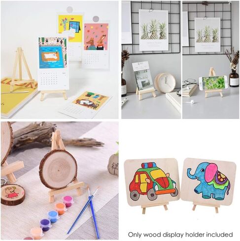 س. نمط مميز 12 قطعة [صغير 6 بوصة] حامل خشبي للعرض المكتبي حامل حامل للوحات والبطاقات والصور in Kuwait