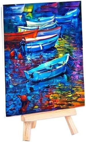 س. نمط مميز 12 قطعة [صغير 6 بوصة] حامل خشبي للعرض المكتبي حامل حامل للوحات والبطاقات والصور in Kuwait