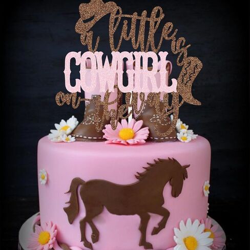 قطعة علوية للكيك من A Little Cowboy Is On The Way لتزيين حفلات استقبال المولود الجديد باللون الأزرق in Saudi Arabia
