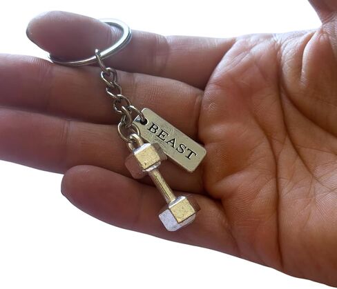 FKC Dumbbell Silver Keychain + Motivational Tag in Saudi Arabia