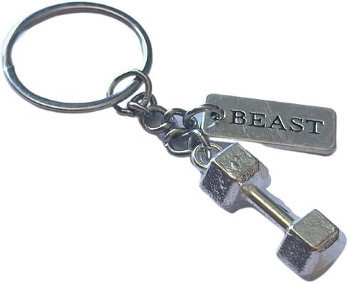 FKC Dumbbell Silver Keychain + Motivational Tag in Saudi Arabia