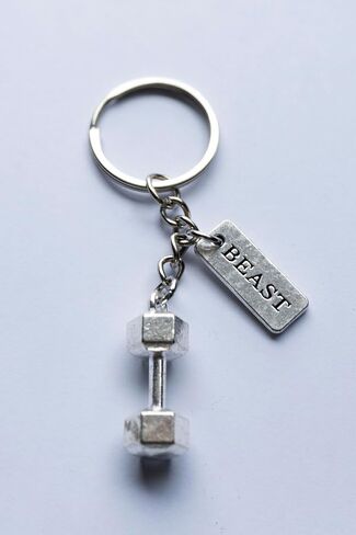 FKC Dumbbell Silver Keychain + Motivational Tag in Saudi Arabia