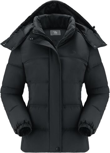 CAMLE CROWN Women's Puffer Jacket Coat Winter Warm Hooded Jacket Down Jacket Outerwear in Kuwait
