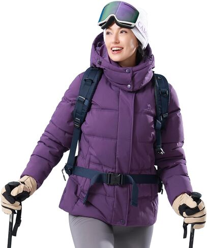 CAMLE CROWN Women's Puffer Jacket Coat Winter Warm Hooded Jacket Down Jacket Outerwear in Kuwait