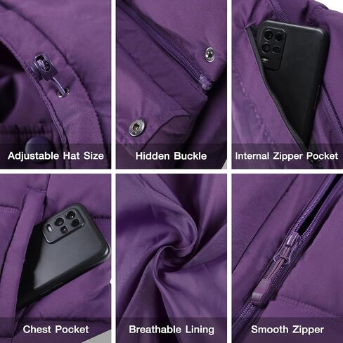 CAMLE CROWN Women's Puffer Jacket Coat Winter Warm Hooded Jacket Down Jacket Outerwear in Kuwait