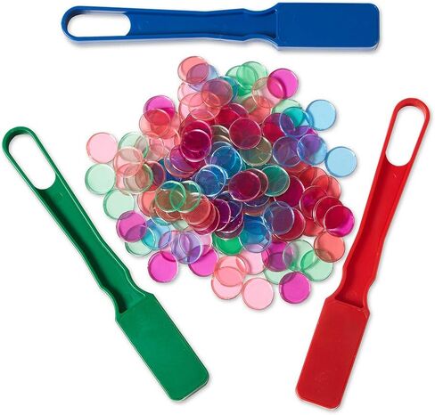 hand2mind Transparent Magnetic Chips Kit with 3 Magnetic Wands, Math Counters for Kids, Magnetic Counters, Counting Manipulatives, Math Manipulatives, Game Tokens, Counters for Kids Math (150 Chips) in Saudi Arabia