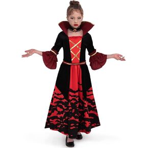 Spooktacular Creations Royal Scary Vampire Costume Set for Girls, Kids Victorian Vampiress Queen for Dress Up, Carnival