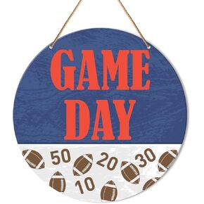 Football Signs Wall Decor, Football Hanging Sign Decor Farmhouse Sport Wall Decorations Wood Sign for Home, Boys Room, Door, Gift for Men Boy Football Player Lover Fans, Sunday Funday