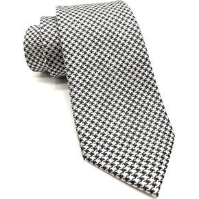 Neckties By Scott Allan - Black & White Houndstooth Men's Tie