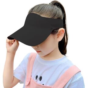 Sun Visor Hat for Kids Boys Girls, UPF50+ Sun Protective/Lightweight/Adjustable Summer Visor for Outdoor Sports