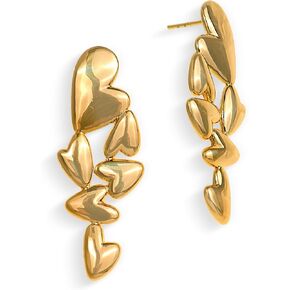 JeanBeau Gold Statement Stud Earrings for Women, Trendy Geometric Saturn Flower Clover Rhinestone CZ Hypoallergenic Earing Valentine Jewelry Gift