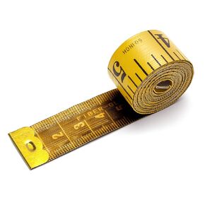 Tape Measure, Fabric Craft Tape Measure & Body Measurement Double Scale Body Sewing Flexible Ruler, Measurement Tailor Craft Vinyl Ruler, 60-inch/150CM (Yellow)