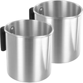 FUNSUEI 2 Packs Candle Making Pouring Pot, 63oz/ 1.8L Wax Melting Pot with Dripless Pouring Spout & Heat-Resisting Handle, Aluminum Candle Making Pitcher for DIY Candle Making