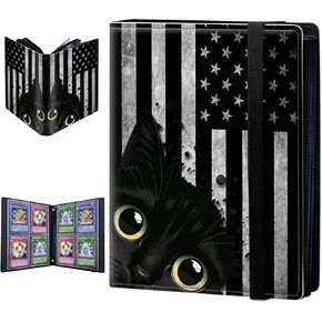 Trading Card Binder, 4 Pocket Trading Cards Album Display Holder, 400 Cards Double Sided Pockets Card Holder Binder Sleeves Card Case for Standard Size Cards Sports Cards,Pink Glitter Marble