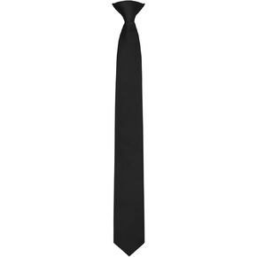 Clip on Ties for Men, Pre Tied Mens Black Tie Skinny Neck Ties Mens Solid Color Necktie for Wedding Office School