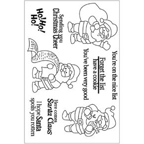 Briartw Stamps and Dies for Card Making,Santa Claus Clear Stamps and Cutting Dies Set,Christmas Cheer Stamp for DIY Scrapbooking,Create Greetings Card,Invitations,Decoration Gift,4x6" Clear Stamp