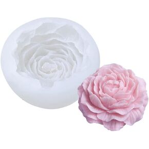 Ovatt 3D Peony Flower Silicone Candle Mold, Soap Mold, Food Grade Molds for Making Cake Decoration, DIY Handmade soap, Jello Sugar Chocolate Fondant, Resin Crafts