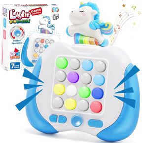 Quick Push Fidget Toys, Handheld Game for Kids 3-12 with 7 Game Mode, Fast Push LED Buttons Light Battle Game, Travel Games Xmas Birthday Gifts for Boys Girls Teens Adults (Astronaut-Blue)