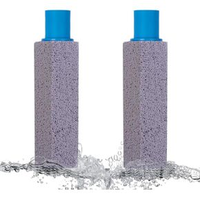 Toilet Pumice Stone with Handle - 22" Long Handled Pumice Stone Toilet Bowl Cleaner, 2 Pack Pumice Stone Brush Head and 1 Handle Set for Cleaning Toilet, Tub, Sink, Pool and Removing Hard Water Ring
