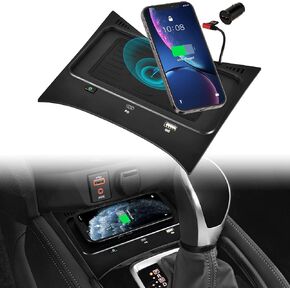 Wireless Charger for Nissan Rogue S, SV, SL, 30W Fast Charging USB-A USB-C 15W Wireless Charger Pad Panel for Nissan Rogue T32 2014-2020, Hybrid 2017-2019, Sport 2017-2020 Accessories