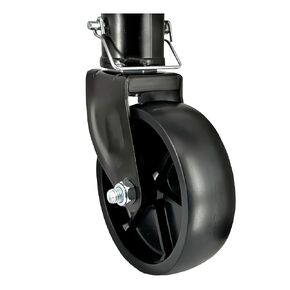 Rockane Dual 6'' Black Trailer Jack Swivel Caster Wheel Replacement, Heavy Duty 2000lbs Capacity with Pin for Soft Ground Roll, Fits Any Boat Hitch Camper RV- Black