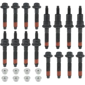 24PCS Exhaust Manifold Bolt Stud Nut Hex Screw Hardware Kit Fit for Chrysler for Jeep for Dodge Dakota for Ram 1500 4.7L, Replace 6505257AA, 6504331, 6504340, 6508219AA, 6508220AA