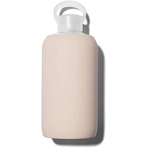 bkr - Big Smooth - Reusable Glass Water Bottle - Leakproof, Durable, Workout & Travel Friendly, Carrying Loop - Dishwasher Safe - Removable Silicone Sleeve - BPA Free - 1L (32 oz) - Everly in Saudi Arabia