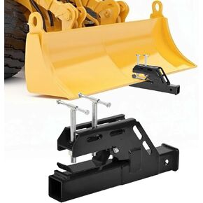 Tractor Bucket Receiver Hitch 2 inch Clamp on Trailer Hitch for Tractor Non-Slip Bucket Hitch Ball for Lawn Tractor Kubota Deere Bobcat Orange Tractor Bucket Attachment