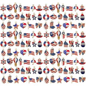 WOCRAFT 120pc Assorted Enamel Bracelet Honeycomb Bee Charms for Jewelry Making Crafts DIY Necklace Bracelet Keychain Crafting Charms Kit (SN814)