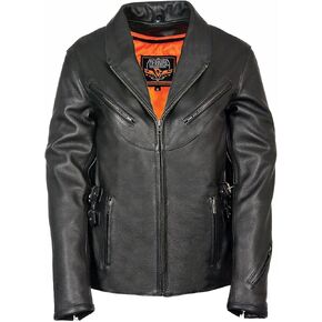 Milwaukee Leather MLL2510 Ladies Black Leather Vented Jacket With Side Buckles