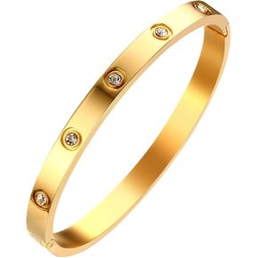 Gold Bangles for Women Chunky Gold Bracelets 18K Gold Plated Stainless Steel Bangles Bracelets Bangle Chunky Jewelry for Women