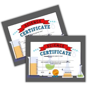 Science Certificate of Achievement Award | 50 pk 8.5x11" for Students Fair Goal Participation Outstanding Achievement Middle School