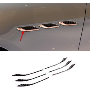 Auto Side Fender Decorative Protector Sticker,Real Soft Carbon Fiber Trim,Fit for Maserati Ghibli 2014-2022,Car Exterior Accessories (Red Carbon Fiber)