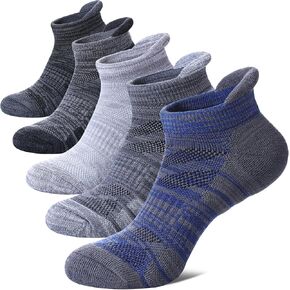 Ankle Socks for Women Running Athletic Thick Cushioned Wicking Low Cut Compression No Show Tab Socks 5 Pairs