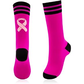 Breast Cancer Awareness Football Socks Pink Breast Cancer Socks Pink Sports Socks for Women Men Breast Cancer Gifts