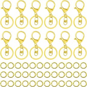 20pcs Lobster Claw Clasps Keychain for Jewelry Making,Metal Lobster Clasp Swivel Trigger Clips with Flat Split Keychain Ring and 100pcs Jump Rings for Purses Keychain Lanyard Handbags(Silver)