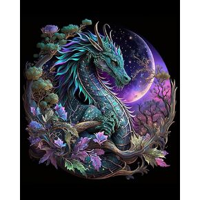 TUMOVO DIY Stained Glass Style Painting by Numbers for Adults, Halloween Cat Paint by Number, Moonlit Adult Paint by Numbers Kits on Canvas, Flameless Paint by Numbers for Adults Beginner 16X20 Inch