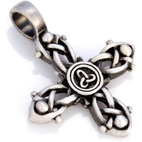 BICO 'Magic Knot' Small Satin Silver Finished Cross Pendant (E201)