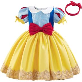HOIZOSG Baby Girls Christening Dress Kids Birthday Wedding Party Prom Embroidered Lace Baptism Bowknot Tutu Gown w/Headwear in Kuwait