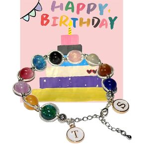 Friendship Bracelets Birthday Gifts for Her, Natural Stone Best Friend Bracelet and Birthday Card are the Best Gifts for Women, Wife, Daughter, Granddaughter, Bestie, Sister