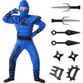 Spooktacular Creations Kids Halloween Ninja Costume, Ninja Costume for Boys, Teen Halloween Costumes for DressUp Themed Party