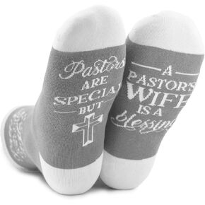 InnoBeta Pastor Wife Appreciation Gifts Religious Socks for Women, Gifts for Pastor's Wife, One Size Crew Socks, Pastors are Special But A Pastor's Wife is A Blessing