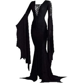 LVCBL Halloween Vampire Costume Women Sexy Vintage Dress Gothic Witch Vintage Dress