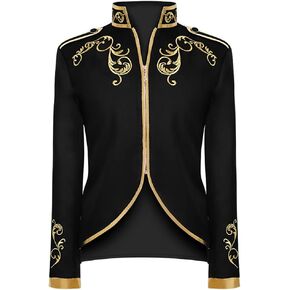 IBTOM CASTLE Prince Charming Costume for Men Coats Blazers Drummer Parade Punk Officer Prince Uniform Halloween Jacket
