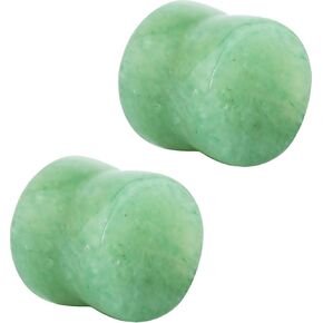 Pierced Owl - Jade Semi Precious Stone Solid Saddle Fit Plugs Gauges, Sold As Pair