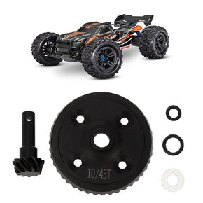 DKKY 4WD Sledge Diff Gear الجبهة الخلفية التفاضلية حفز ترس شطبة والعتاد مجموعة 43T 10T دوامة والعتاد ل 1/8 مقياس 4WD زلاجة #9579 (10/43T) in Kuwait