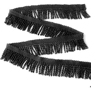 10 Yards Fringe Trim, 2.5 Inch Wide Curtain Fringe, Sewing Fringe Trim for Curtain Sofa Clothes Crafts(White)