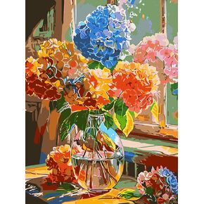 Meothan Fall Paint by Numbers Kits for Adults Beginners-Autumn Pumpkin Paint by Number for Adults, Easy Canvas Paint by Numbers for Adults for Home Decor and Gifts 16X20 inch Flowers