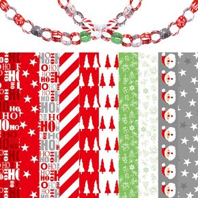 MIAHART 600Pcs Merry Christmas Paper Chains Festive Craft Paper Links for Festive Party Decorations